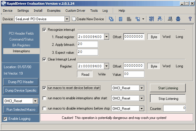 RapidDriver - USB/PCI/ISA/Parallel/Serial Interfacing.